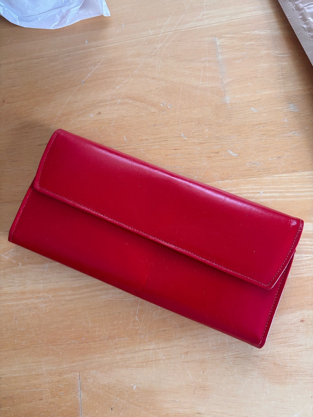 Vintage 1960s Baronet Cowhide Red Leather Wallet